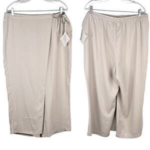 Wynne Layers Marla Wynne Pants Taupe XL Crepe Cropped New